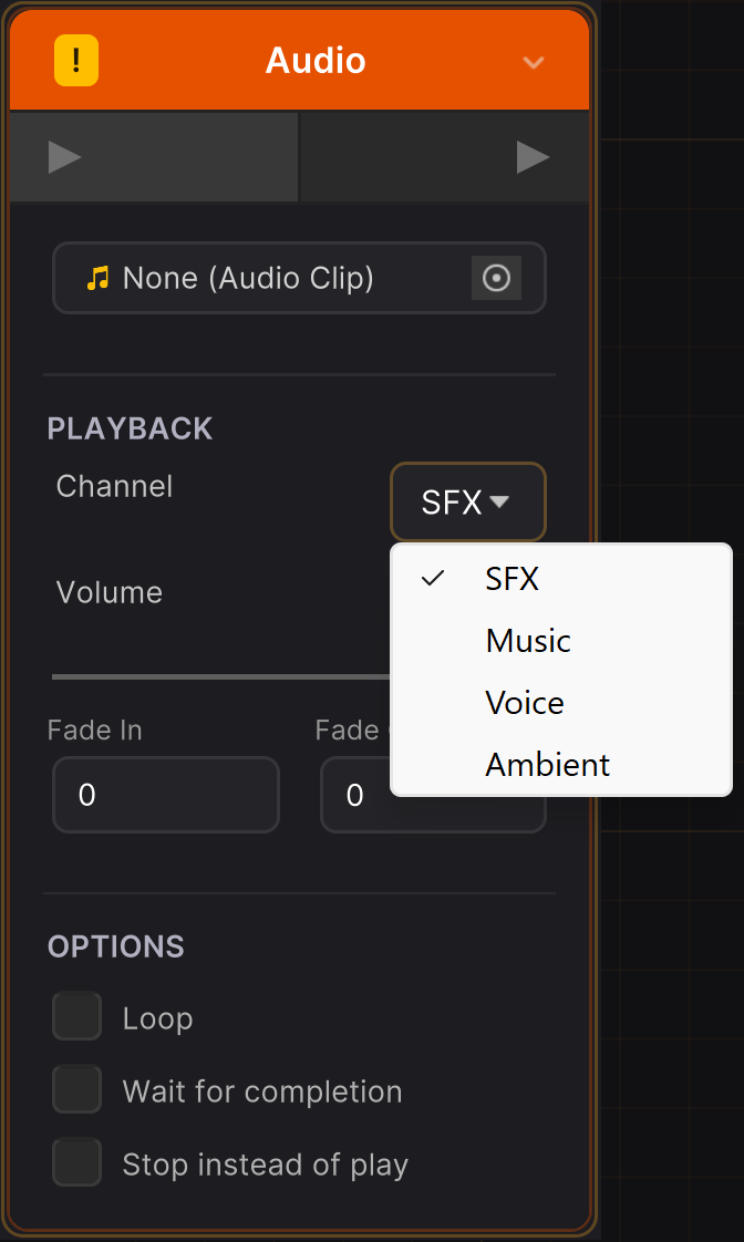 Audio node configuration