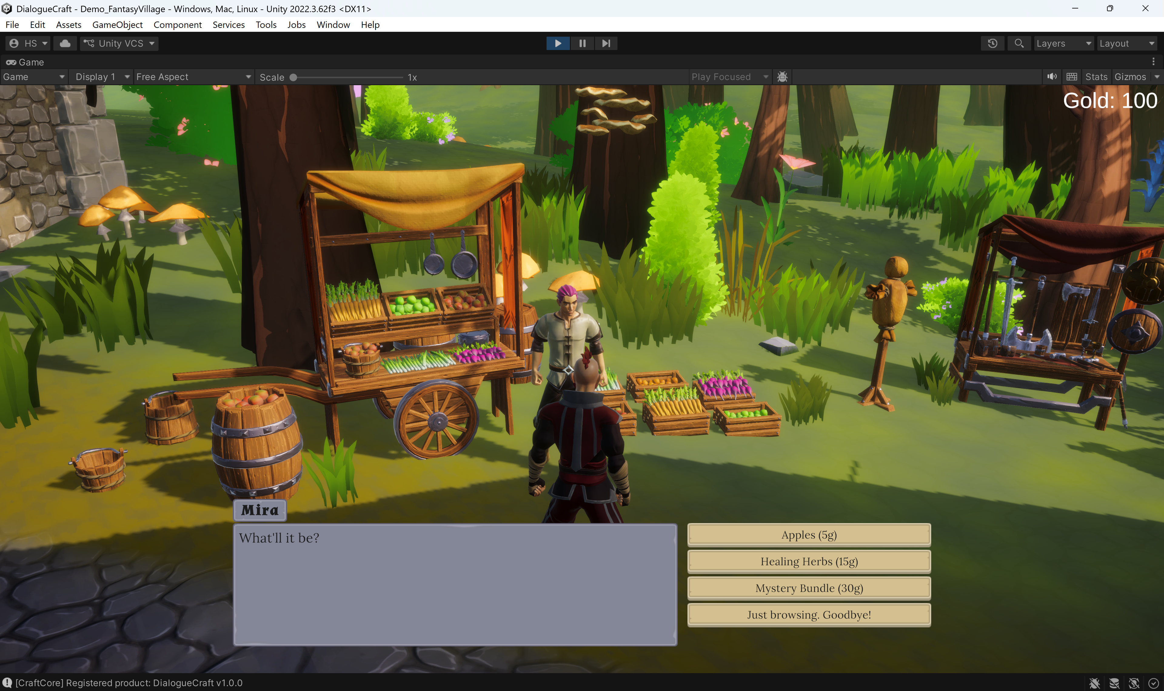 RPGDialogueUI at runtime